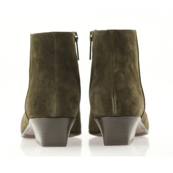 Aquatalia Fire Suede Booties Olive Green - Picture 3 of 12